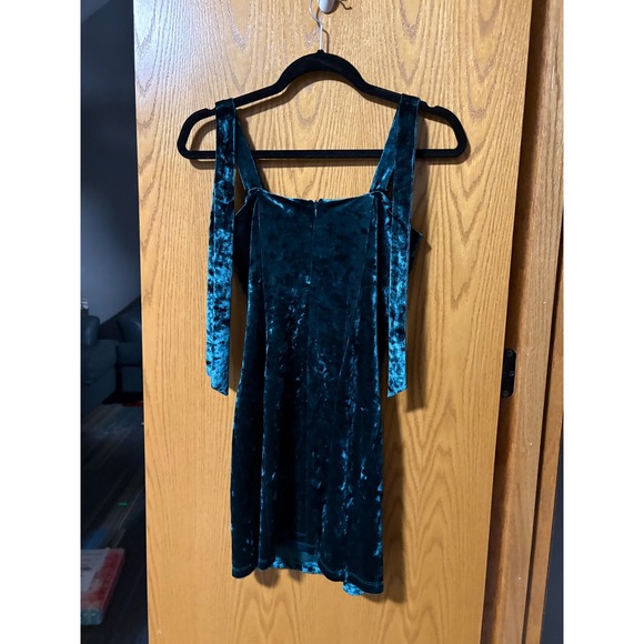 Emerald Velvet Corset Dress Mini Gothic Punk Festival Party - Picture 5 of 7